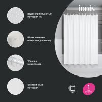 Товар: Штора для ванны Iddis Promo 180х200 Белая арт-P02PE18i11 - фото 2 Штора для ванны Iddis Promo 180х200 Белая арт-P02PE18i11 — фото 2, Шторы для ванной