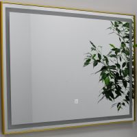 Зеркало Fixsen Led 90х70 с подсветкой Золото-сатин с сенсорным выключателем и диммером арт-FX-2090G — фото 1, Зеркала в ванную комнату