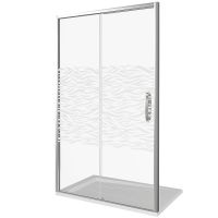 Душевая дверь Good Door Antares WTW-140-W-CH 140 профиль Хром с узором Волна арт-АН00012 — фото 1, Раздвижные душевые двери