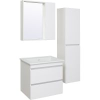 Шкаф пенал Runo Манхэттен 35 подвесной Белый арт-00-00001048 — фото 3, Пеналы для ванной комнаты