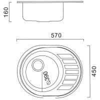 Кухонная мойка Haiba 57 Матовая сталь арт-HBS4557-06 — фото 2, Кухонные мойки