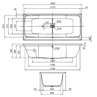 Акриловая ванна AM.PM Func 180х80 без гидромассажа арт-W84A-180-080W-A — фото 14, Акриловые ванны