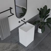 Раковина Abber Stein 50 Белая матовая арт-AS2503-H — фото 3, Раковины напольные