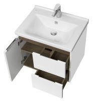 Тумба под раковину Aquaton Рене 56 подвесная Белая Грецкий орех арт-1A258501NRC80 — фото 3, Тумбы под раковину