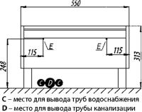 Тумба Aquaton Капри 55 Бетон пайн Белая арт-1A231003KPDA0 — фото 8, Комоды и тумбы для ванной комнаты