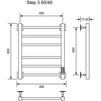 Электрический полотенцесушитель Ника Step-3 60/40 U Черный матовый арт-STEP-3 60/40 черн мат U — фото 2, Электрические полотенцесушители
