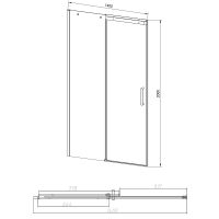 Душевая дверь Vincea Dice 140 профиль Вороненая сталь стекло прозрачное арт-VDS-4D140CLGM — фото 4, Раздвижные душевые двери