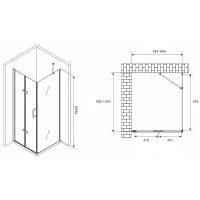 Душевой уголок Abber Zart 90x100 профиль Хром стекло прозрачное арт-AG08090P-S101 — фото 3, Прямоугольные душевые уголки