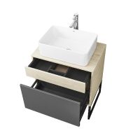 Тумба под раковину Aquaton Лофт Урбан 65 подвесная Cерый графит Дуб орегон арт-1A254001LQX60 — фото 7, Тумбы под раковину