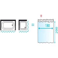 Штора для ванны Ridder Standard 180х200 Серая арт-31317 — фото 3, Шторы для ванной