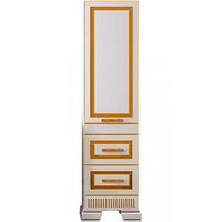 Шкаф пенал Opadiris Оникс 50 L Белый глянцевый с золотой патиной арт-Z0000005741 — фото 1, Пеналы для ванной комнаты