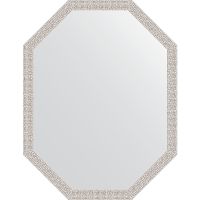 Зеркало Evoform Octagon 68x88 в багетной раме - Мозаика хром 46 мм арт-BY 7008 — фото 1, Зеркала в ванную комнату