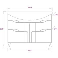 Тумба под раковину Onika ВЕРОНЭЛЛА 105.16 Белая арт-110508 — фото 7, Тумбы под раковину