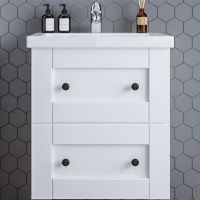 Тумба под раковину Бриклаер Хелена 60 подвесная Рамочный белый арт-4627125416408 — фото 1, Тумбы под раковину