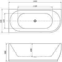 Товар: Акриловая ванна Aquanet Elegant A 180х80 без гидромассажа арт-260048 - фото 6 Акриловая ванна Aquanet Elegant A 180х80 без гидромассажа арт-260048 — фото 6, Акриловые ванны