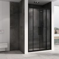 Душевая дверь Abber Schwarzer Diamant 180 профиль Черный стекло прозрачное арт-AG33180BH — фото 1, Раздвижные душевые двери