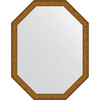 Зеркало Evoform Octagon 70x90 в багетной раме - Виньетка состаренное золото 56 мм арт-BY 7024 — фото 1, Зеркала в ванную комнату