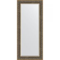 Зеркало Evoform Exclusive 159х69 с фацетом в багетной раме - Вензель серебряный 101 мм арт-BY 3579 — фото 1, Зеркала в ванную комнату