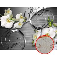 Фреска Ortograf 3D 6665 Фактура бархат золото FX-G Флизелин (2,5*1,84) Серый/Белый, Цветы/Абстракция арт-6665 (бархат золото FX-G) — фото 1, Фрески