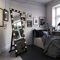 Зеркало Континент 600х1750 гримерное с подсветкой Черное с механическим выключателем арт-ЗГП45 — фото 9, Зеркала в ванную комнату