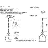 Подвесной светильник Crystal Lux Прозрачный Коричневый арт-CONSTANCIA SP1 BROWN — фото 3, Подвесные светильники
