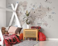 Фреска детская Ortograf Little Friends 34378 Фактура бархат FX Флизелин (4*3) Серый/Бежевый, Карты арт-34378 (бархат FX) — фото 3, Фрески