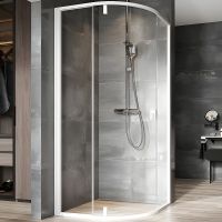 Душевой уголок Ravak Nexty NSKK3-100 100x100 профиль Белый стекло Transparent арт-3O6AA101Z1 — фото 1, Душевые уголки четверть круга