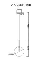 Товар: Подвесной светильник Artelamp Cameron Прозрачный Античная бронза арт-A7720SP-1AB - фото 5 Подвесной светильник Artelamp Cameron Прозрачный Античная бронза арт-A7720SP-1AB — фото 5, Подвесные светильники