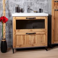 Тумба под раковину Бриклаер Лофт 80 Метрополитен грей арт-4627125413414 — фото 2, Тумбы под раковину