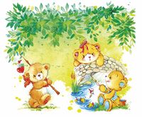 Фреска детская Ortograf Для малышей 5702 Фактура флок FLK Флизелин (3,3*2,7) Разноцветный, Животные арт-5702 (флок FLK) — фото 2, Фрески