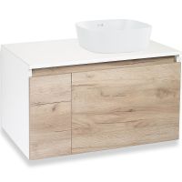 Тумба под раковину Runo Бари 80 подвесная Крафт дуб Белая арт-00-00001375 — фото 9, Тумбы под раковину