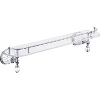 Стеклянная полка Migliore Olivia Хром Белая арт-17557 — фото 1, Полки для ванной и душа