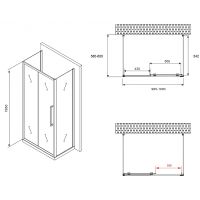 Душевой уголок Abber Schwarzer Diamant 100x60 профиль Хром стекло прозрачное арт-AG30100H-S60-S60 — фото 5, Прямоугольные душевые уголки
