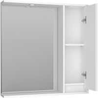 Товар: Зеркало со шкафом Brevita Balaton 80 R с подсветкой Белое матовое арт-BAL-04080-01-П - фото 4 Зеркало со шкафом Brevita Balaton 80 R с подсветкой Белое матовое арт-BAL-04080-01-П — фото 4, Зеркальные шкафы в ванную