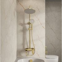 Душевая система Grossman Galaxy Золото брашированное арт-500.K35.01.320 — фото 7, Душевые стойки