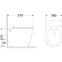 Унитаз Ceruttispa Argentera Pulse с импульсным смывом приставной с сиденьем Микролифт арт-CT7267 — фото 9, Приставные унитазы