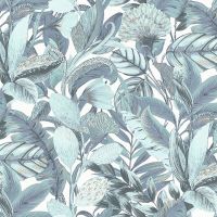 Обои Erismann Elle 2 Винил на флизелине (1,06*10,05) Серый/Голубой, Цветы арт-12115-18 — фото 1, Обои для стен