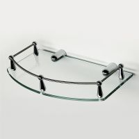 Стеклянная полка WasserKRAFT Хром арт-K-588 — фото 2, Полки для ванной и душа