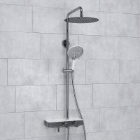 Душевая система WasserKRAFT с термостатом Хром Белая арт-A113.116.059.CH Thermo — фото 8, Душевые стойки