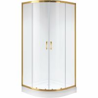 Душевой уголок Niagara Nova 100х100 NG-6407-08 GOLD профиль Желтое золото стекло прозрачное арт-64070811GOLD — фото 1, Душевые уголки четверть круга