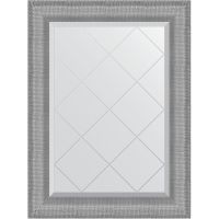 Зеркало Evoform Exclusive-G 89х67 с гравировкой в багетной раме - Серебряная кольчуга 88 мм арт-BY 4543 — фото 1, Зеркала в ванную комнату