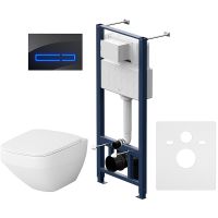 Комплект унитаза с инсталляцией AM.PM Inspire V2.0 FlashClean с сиденьем Микролифт и Черной клавишей смыва арт-IS450A38.50A1700 — фото 1, Комплекты унитаз + инсталляция