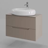 Тумба с раковиной Orange Line 80 подвесная Латте матовый арт-Li-80TuLMDF+B08-640W — фото 2, Тумбы с раковиной