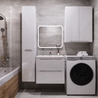 Тумба под раковину WellWant Riviera 60 подвесная Белый глянец антискрейтч арт-WWTRMW642W — фото 4, Тумбы под раковину