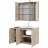 Товар: Комплект мебели для ванной Aquanet Алвита New 100 подвесной Дуб веллингтон белый арт-274533 - фото 6 Комплект мебели для ванной Aquanet Алвита New 100 подвесной Дуб веллингтон белый арт-274533 — фото 6, Комплекты мебели для ванной