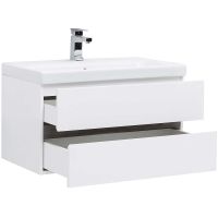 Тумба под раковину Aquanet Беркли 80 подвесная Белый Дуб рошелье арт-254290 — фото 2, Тумбы под раковину