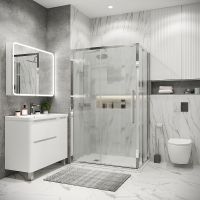 Душевой уголок Grossman Cosmo 110х70 профиль Хром стекло шиншилла арт-120.K33.02.1170.10.02 — фото 1, Прямоугольные душевые уголки