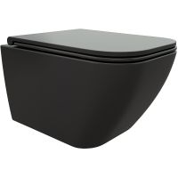 Унитаз Ceruttispa Mimi Aria MB подвесной Черный матовый с сиденьем Микролифт арт-CT8920 — фото 1, Подвесные унитазы