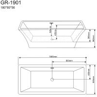 Акриловая ванна Grossman Cristal 180х80 без гидромассажа арт-GR-1901 — фото 3, Акриловые ванны