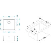 Кухонная мойка Alveus Kombino 40 KMB 90 FI 490x440 Брашированная сталь арт-1122682 — фото 8, Кухонные мойки